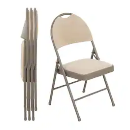Sudden Comfort - Set of 4 Double Padded Steel High Back Folding Chairs - Chicory