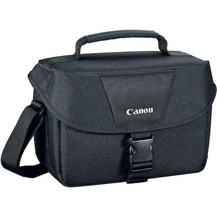 Front. Canon - Canon 200ES DSLR & Video Camera Shoulder Bag, Black - Black.