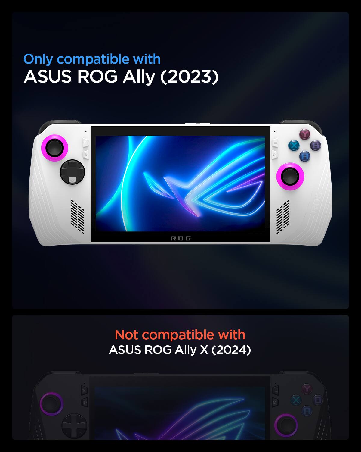 Only compatible with ASUS ROG Ally (2023)

Not compatible with ASUS ROG Ally X (2024)