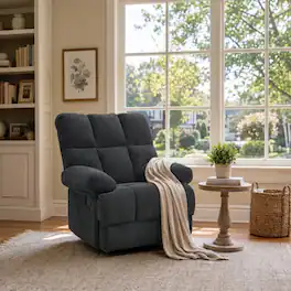 Ropilly - Manual Rocker Recliner Contemporary Chair - Dark Gray