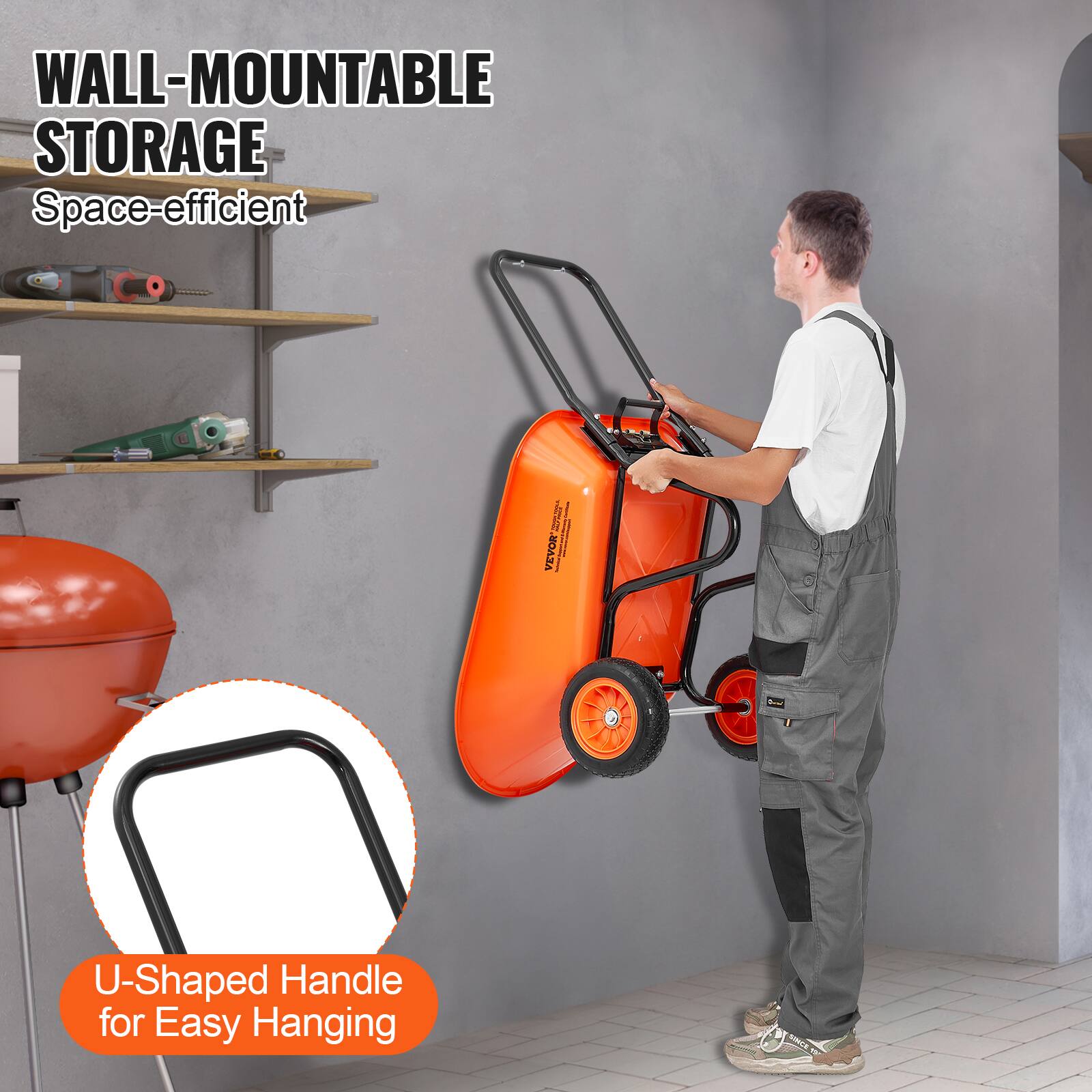 WALL-MOUNTABLE STORAGE  
Space-efficient  

U-Shaped Handle for Easy Hanging