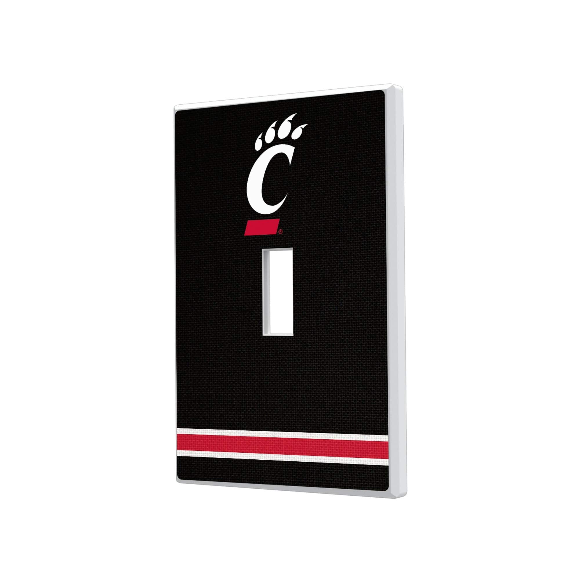 Keyscaper - Cincinnati Bearcats Stripe Design Single Toggle Light Switch Plate - Multicolor