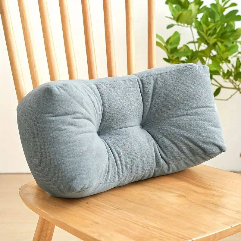 Front. TinyHomie - Blue lumbar pillow 1PC - Blue.