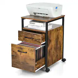 Kadyn - Filing Cabinet Office Drawers, Office Storage Cabinet,2 Drawer Mobile File Cabinet Printer Stand with Open Shelf