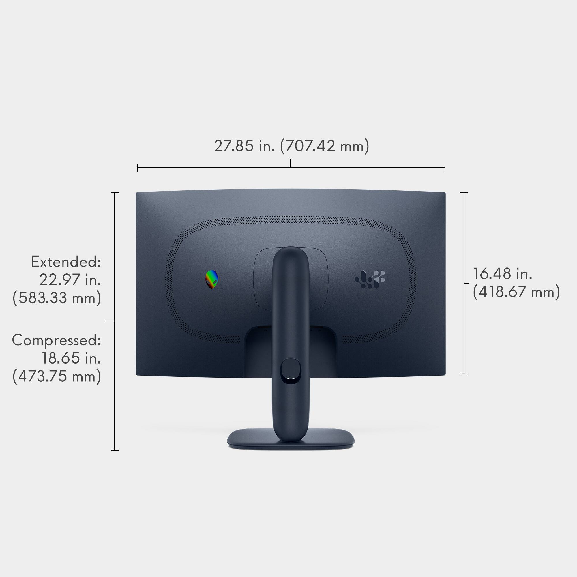 27.85 in. (707.42 mm)  
Extended: 22.97 in. (583.33 mm)  
Compressed: 18.65 in. (473.75 mm)  
16.48 in. (418.67 mm)