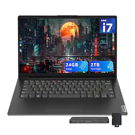 Lenovo - V14 G4 14" FHD Laptop,Intel i7-13620H,24GB,1TB SSD+1TB Dock Set,Intel UHD Graphics,HD Webcam,Win 11 - Black