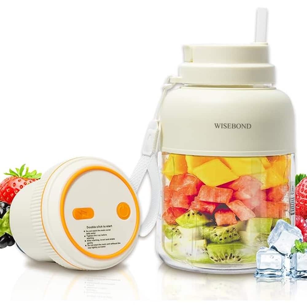 Schertz - 43oz Cordless Smoothie Blender for Juice, Shakes & Vegetables – Powerful Blades for Ice Crushing - White