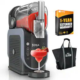 Ninja - Refurbished Excellent - SLUSHi 88oz. Frozen Drink & Slushie Machine + Slushie Tote Bag & 1-Year Extended Warranty Bundle - Artic Blue & Gray