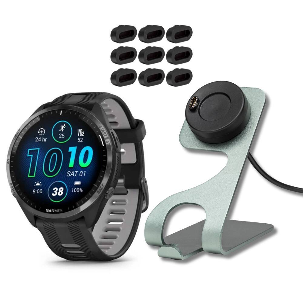 24 hr 25 VO2 52 START ST UP 10 10 SAT 01 DOWN 8:00 38 100% BACK GARMIN