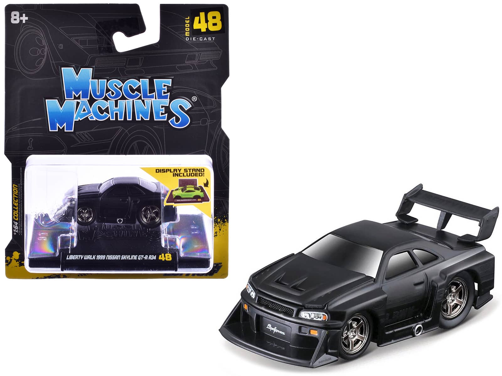 "1999 Nissan Skyline GT-R (R34) #5 ""Liberty Walk"" Matt Black 1/64 Diecast Model Car by Muscle Machines" price history on PriceWatchPro