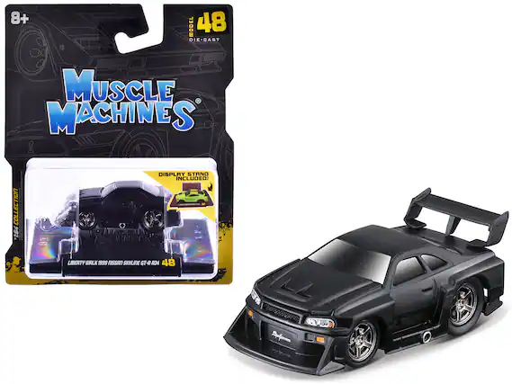 8+ MODEL 48 DIE-CAST
MUSCLE MACHINES COLLECTION
*1:54 DISPLAY STAND INCLUDED!
LIBERTY WALK 1999 NISSAN SKYLINE GT-R A34