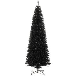 Homcom - Pencil Christmas Tree, Unlit Artificial Christmas Tree Slim Douglas Fir Xmas Tree with Realistic Branches - Black
