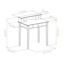 FurniFact - Solid Wood Computer Desk With Hutch, Brown Art Desk With Storage - Honey