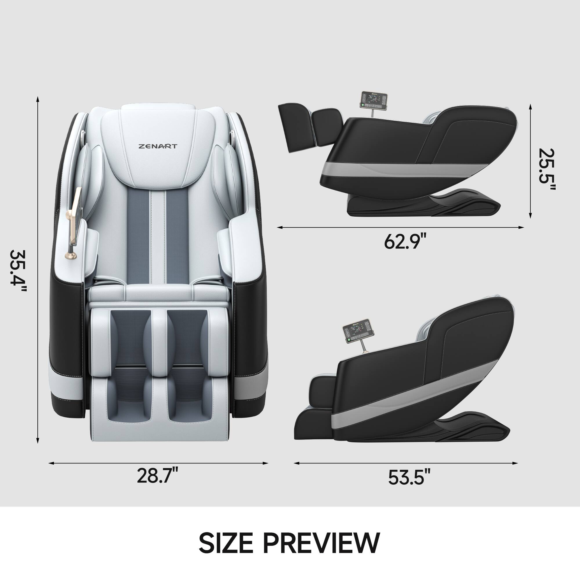 ZENART  
25.5"  
35.4"  
62.9"  
28.7"  
53.5"  
SIZE PREVIEW