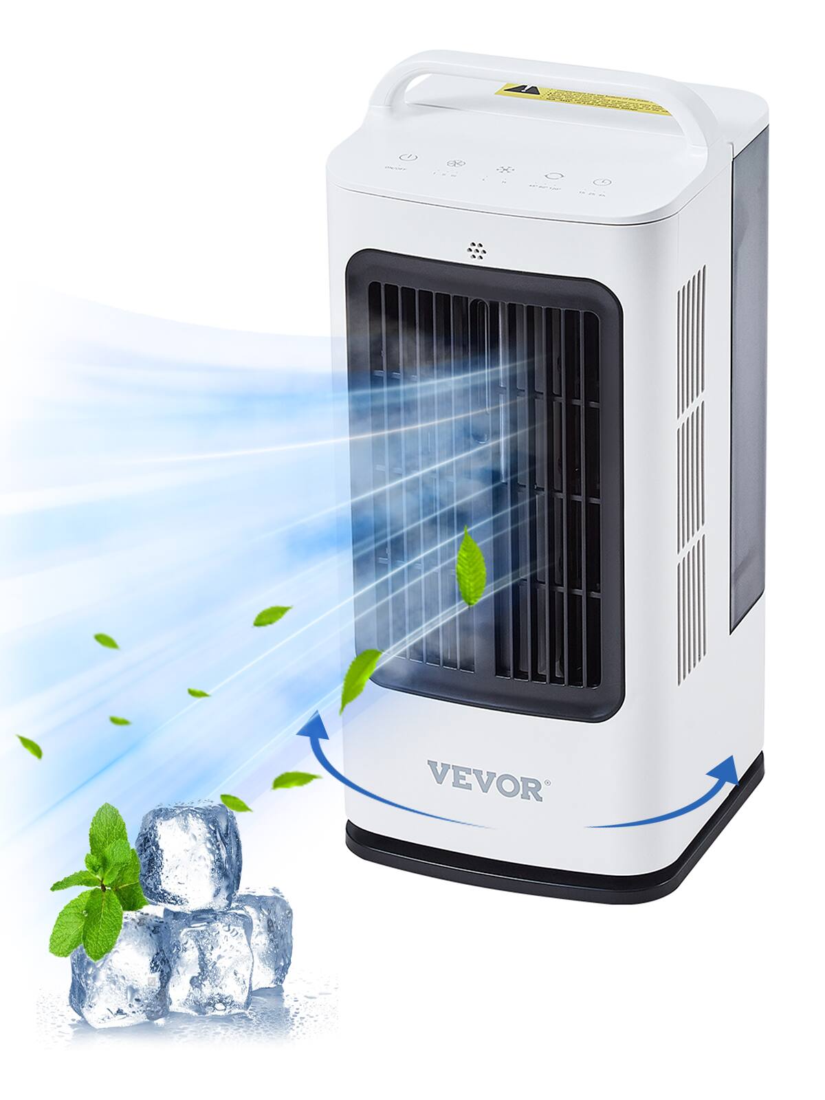 VEVOR - Portable Air Conditioner, 4-in-1 Evaporative Air Cooler, 3-Speed Mini Air Conditioner with 0-7H Smart Timer - White