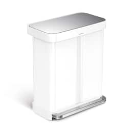simplehuman 58L recycler rectangular step can, steel White CW2118 simplehuman 58L recycler rectangular step can, steel White CW2118