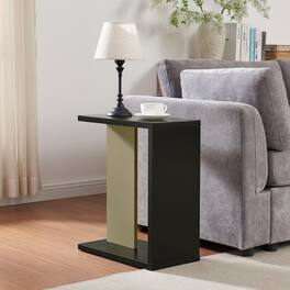 Kings Brand Furniture - Hayward Side Table, Side End Table for Couch, Snack and Laptop - Black