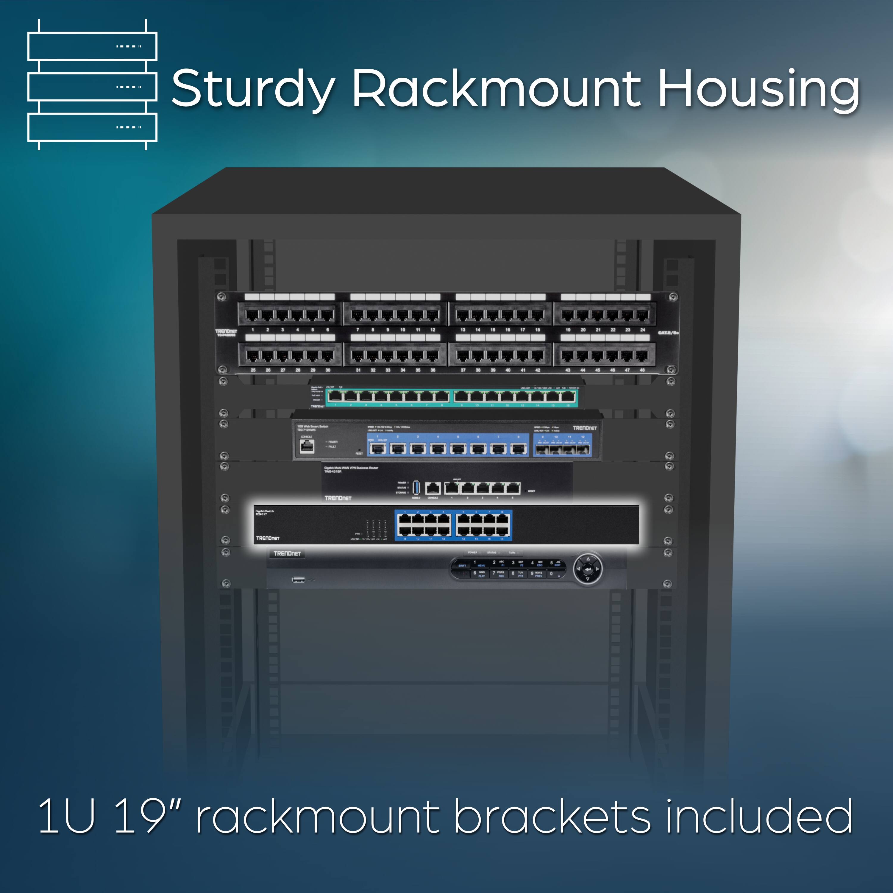 Sturdy Rackmount Housing

1U 19" rackmount brackets included