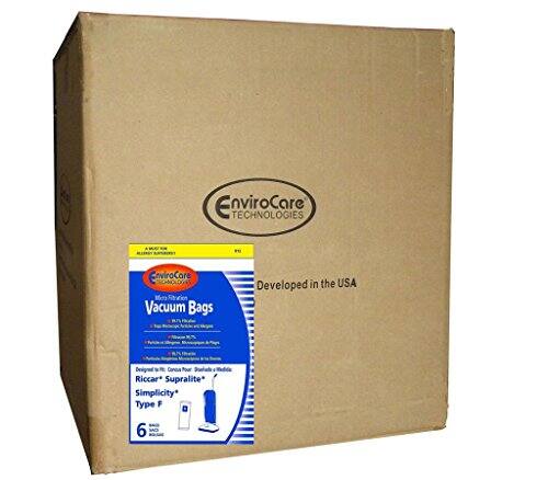 EnviroCare Technologies  
Vacuum Bags  
Developed in the USA  
Designed for Riccar Supralite Simplicity Type F  
6 CAE