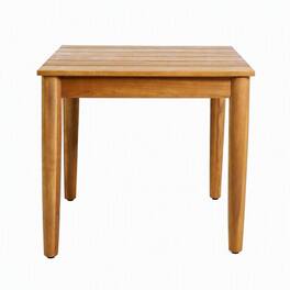 RYHNUYNE - Wood Outdoor Side Table,Square Patio End Table for Backyard Porch Deck - Teak