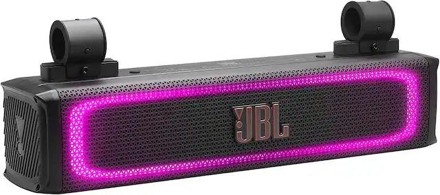 Front. JBL - JBL RALLYBAR-2 21" Bluetooth soundbar with 150Wrms Power Rating, with LED Lights, Black Color - Black.