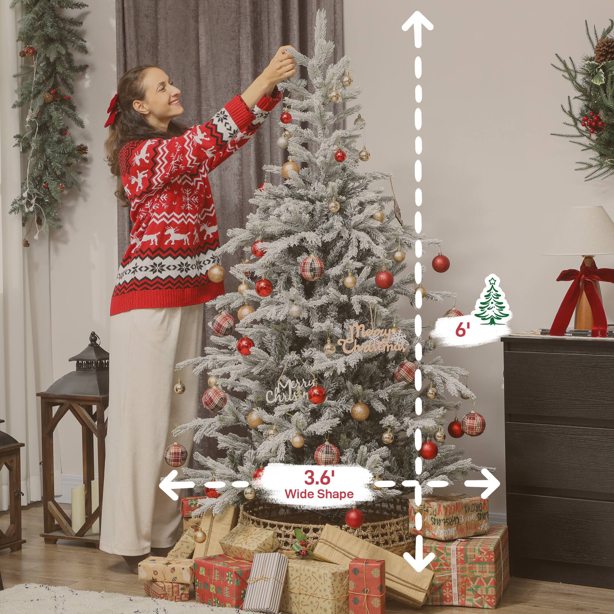 Meau' Chailstmas 6' Merris Chrlsth 3.6' Wide Shape KYOK BAO S521 gr SW