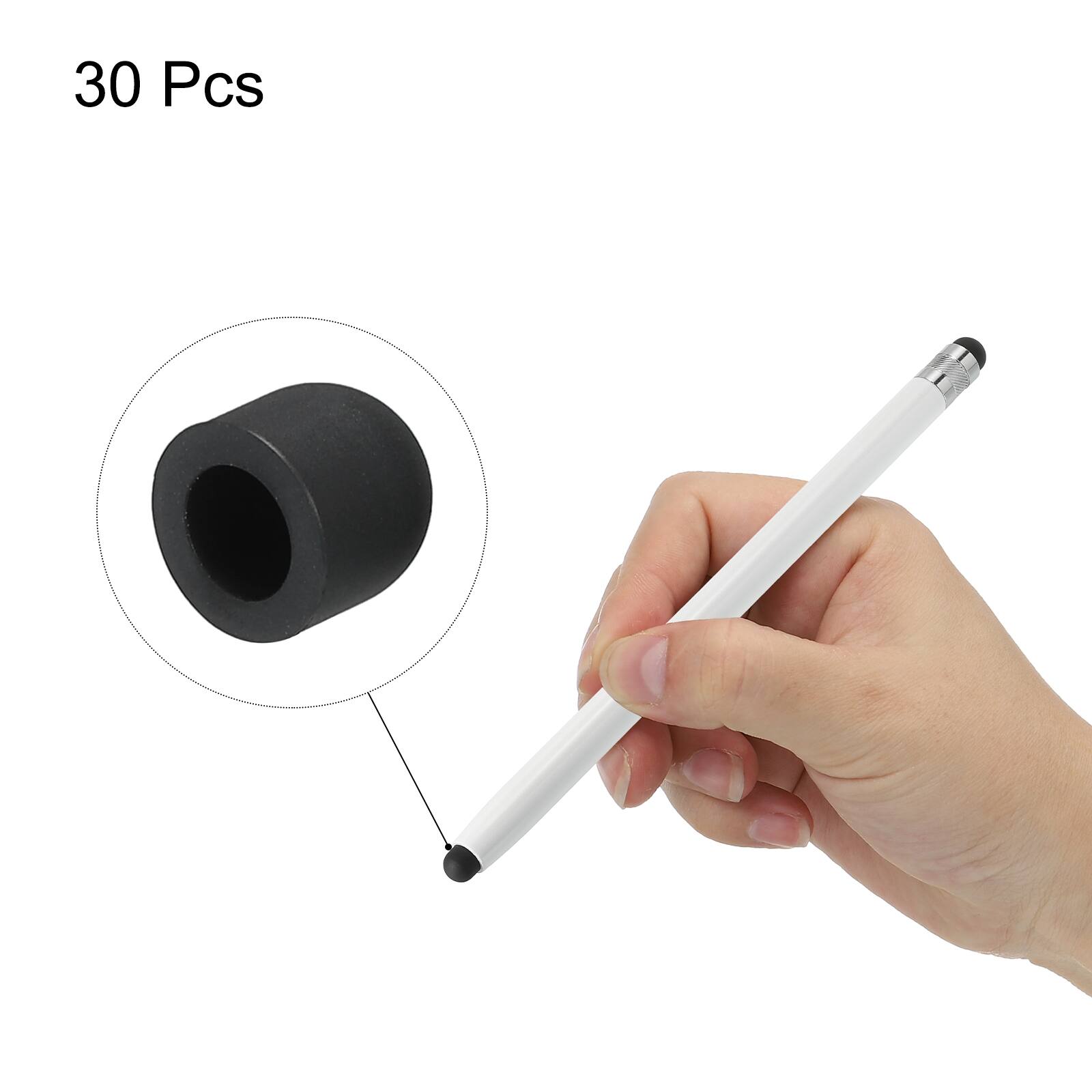 Alt View 2. Unique Bargains - 30pcs 7mm Stylus Pen Fine Tips Conductive Rubber Capacitive Touch Screen Pens Tip Soft Universal Replacement - Black.