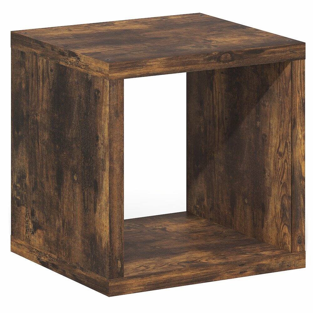 Left. Furinno - CUBICLE Book Shelf, Stackable Bookshelf, Cube Storage Organizer Bookcase, for Living Room, Bedroom, Home Office - Amber Pine.