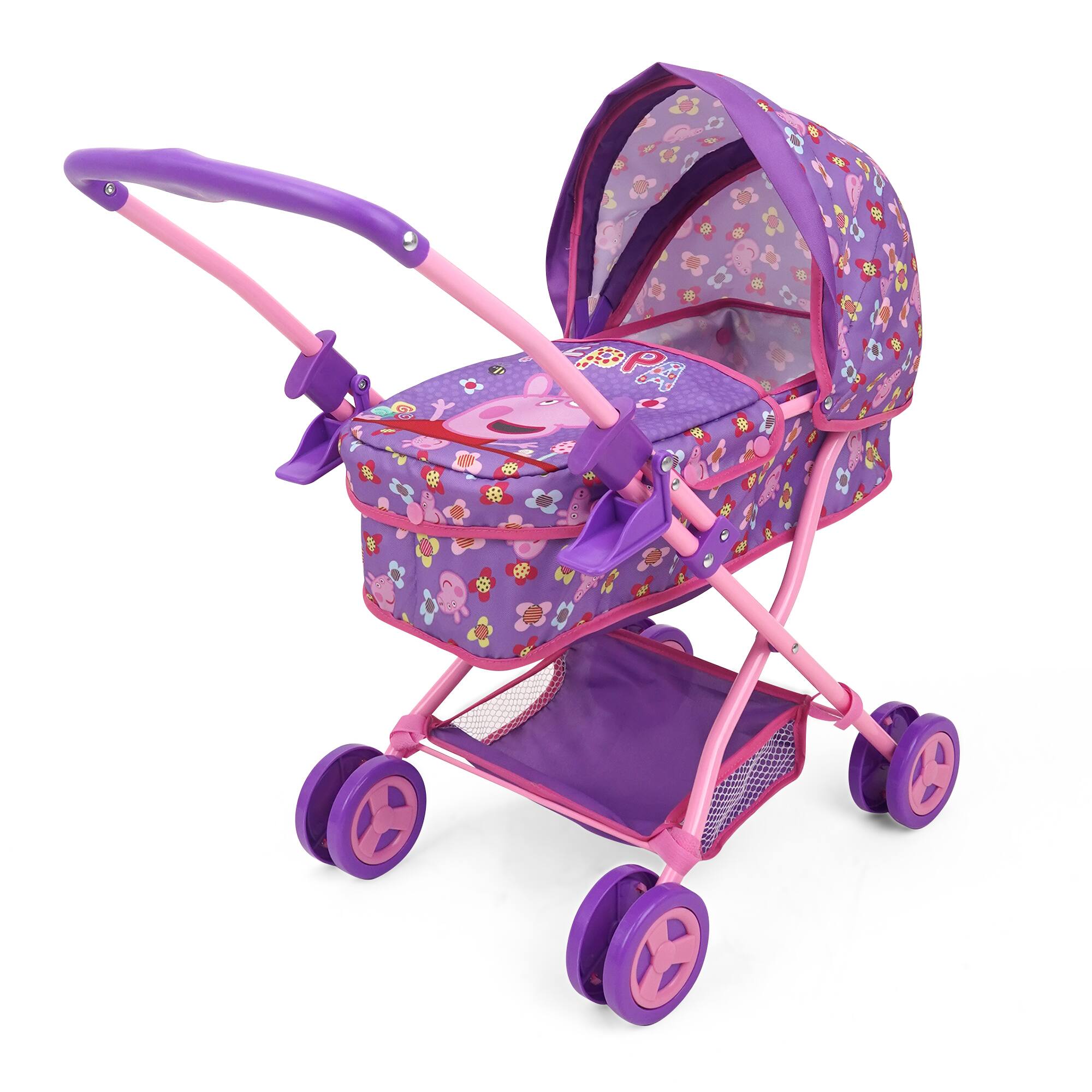 Front. 509 Crew - 509 Crew - Peppa Pig: Doll Pram - Purple, Pink, Flowers.