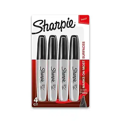 Sharpie
Marks on Most Surfaces
4 CT
Sharpie
Marks on Most Surfaces
Chisel Tip
Red Label