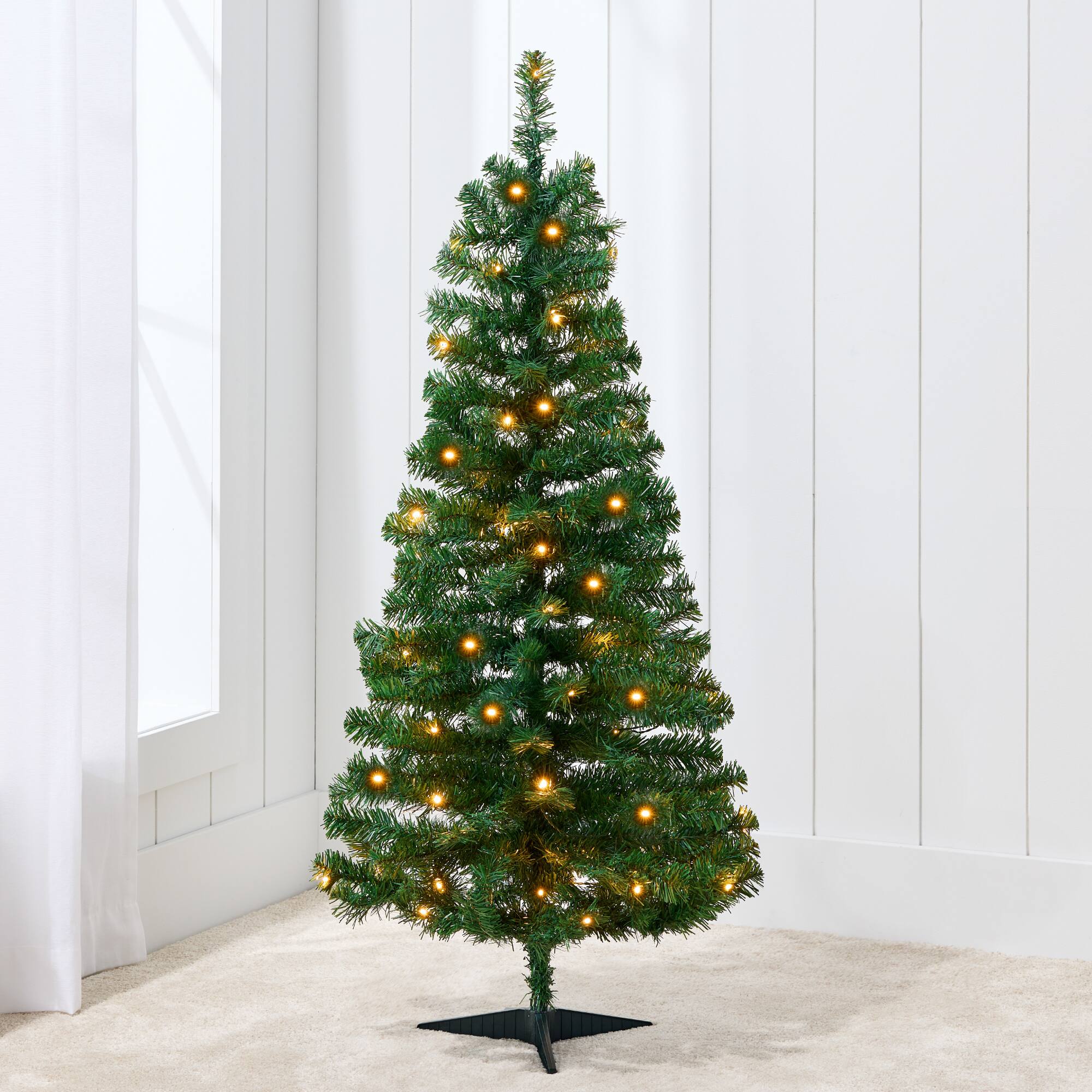 Front. Best Choice Products - Best Choice Products 4ft Pre-lit Colored Christmas Tree, Artificial Tree Holiday Decor w/ LED Lights -Green Spruce - Green Spruce.