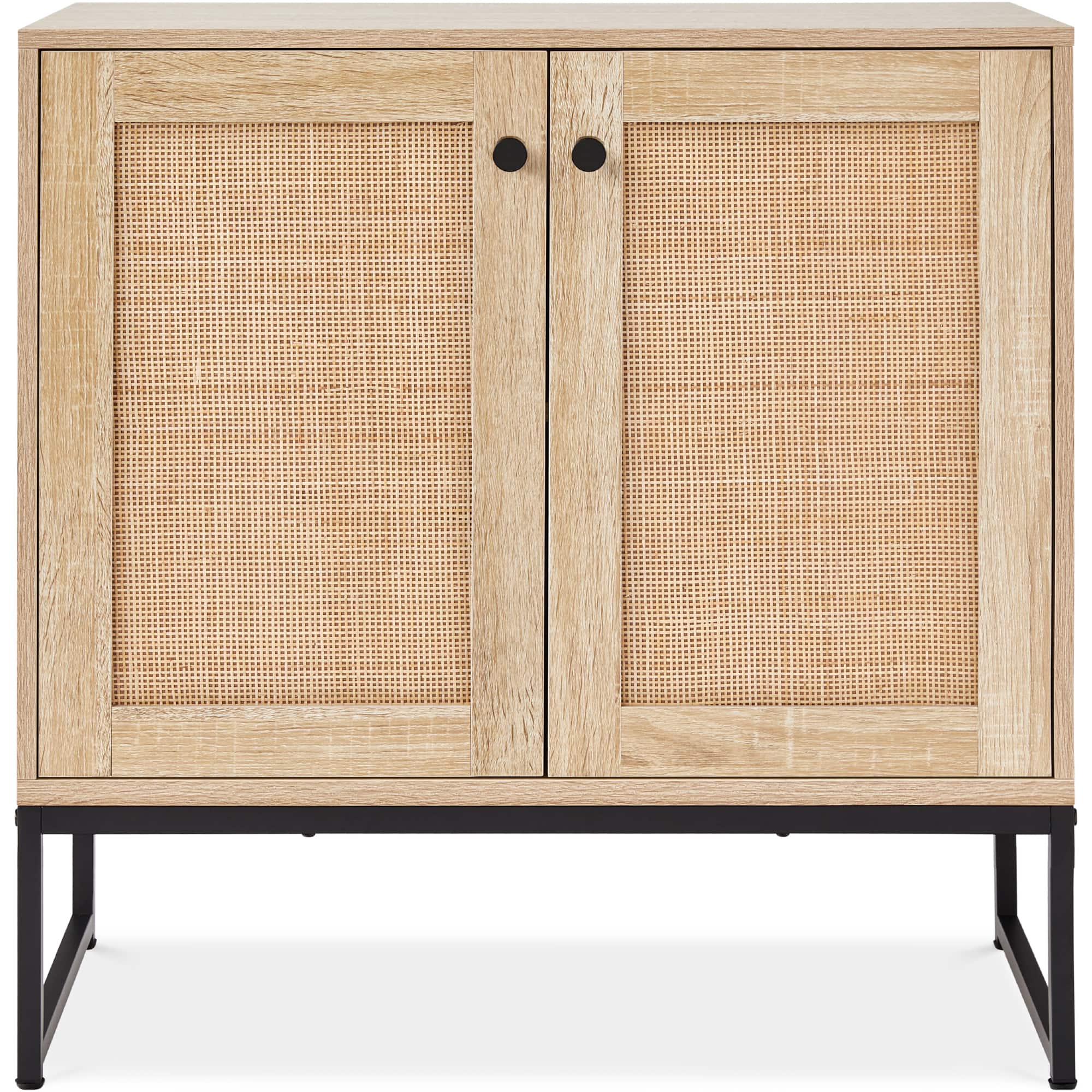 Best Choice Products - 2-Door Rattan Storage Cabinet, Accent Furniture, Cupboard w/ Non-Scratch Foot Pads - Natural - Rattan, Natural