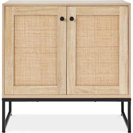 Front. Best Choice Products - Best Choice Products 2-Door Rattan Storage Cabinet, Accent Furniture, Cupboard w/ Non-Scratch Foot Pads - Natural - Rattan, Natural.