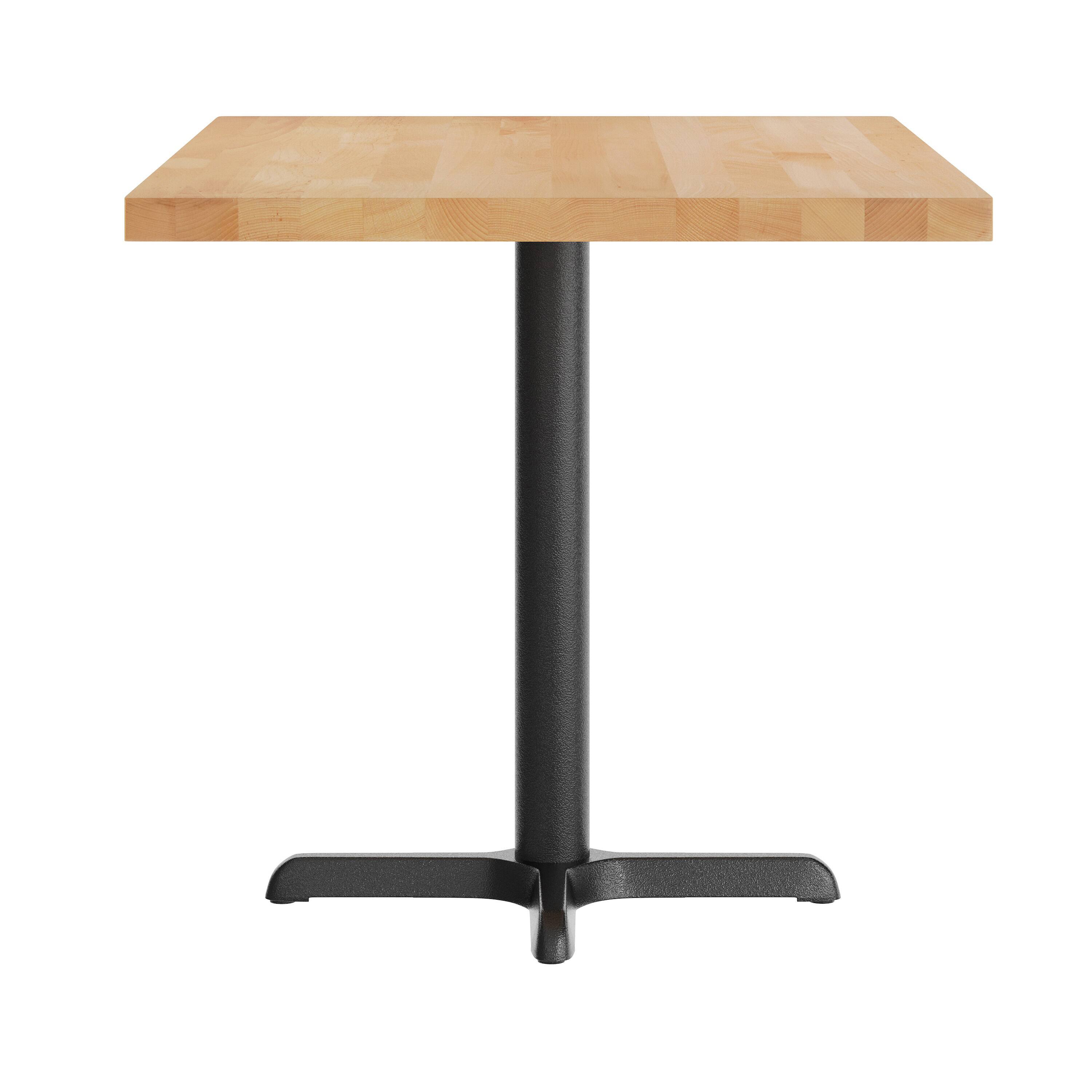 Left. Flash Furniture - Bennett 30" x 48" Solid Wood Commercial Indoor Tabletop in Natural with 23.75" x 29.5" Dining Height Rust-Resistant Blac - Natural.