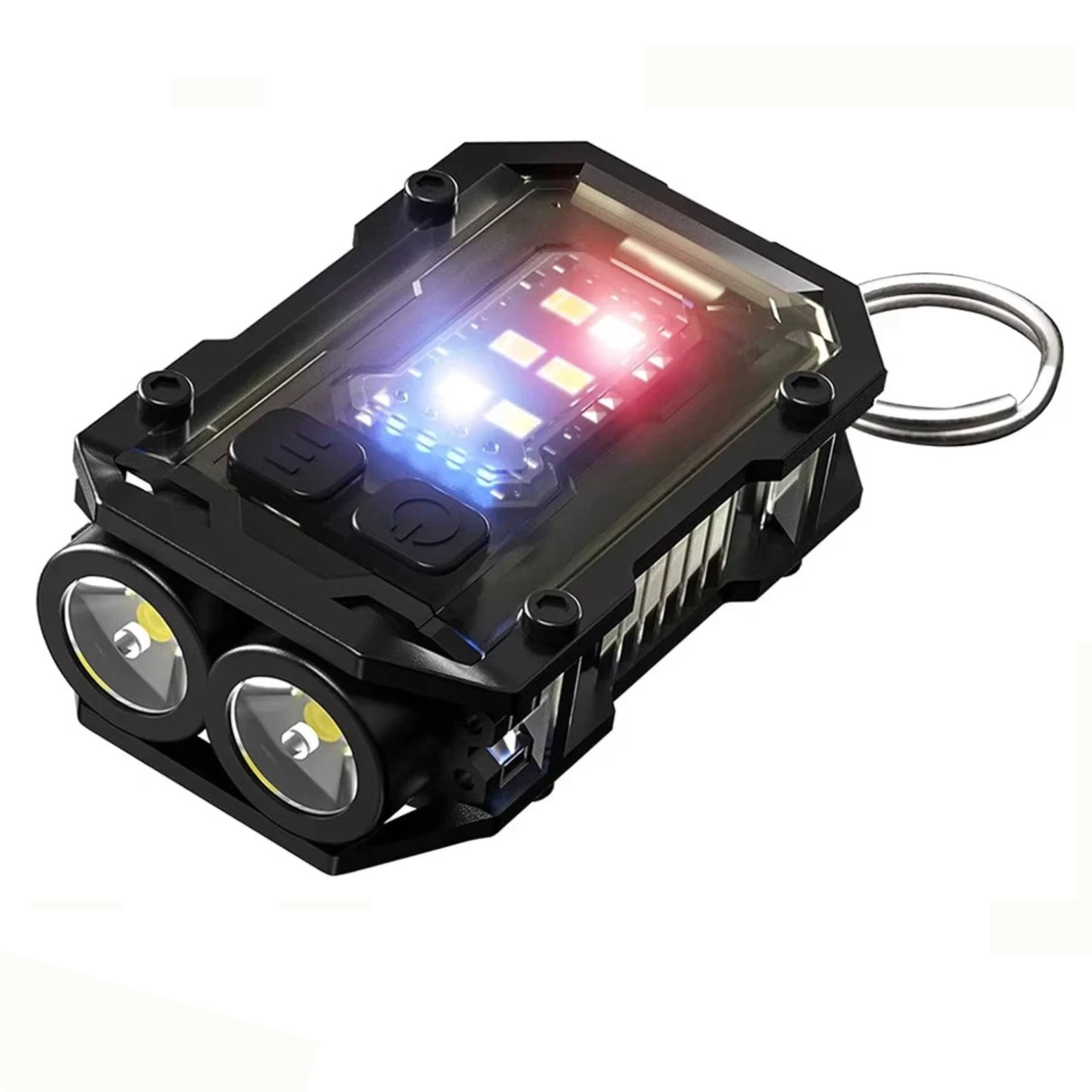 Front. Kitcheniva - Mini Rechargeable Keychain Flashlight LED COB Super Bright Torch Light - Black.