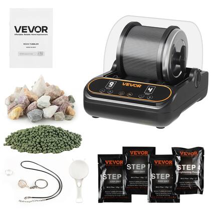 VEVOR
Affordable. Reliable. Home Improvement.
ROCK TUMBLER
MODEL: RD-4012
VEVOR
STEP 600 GRIT Brightening Powder
WT. 0.70oz (20g)
VEVOR
STEP 320 GRIT
WT. 0.70oz (20g)
Use for initial tumbling and shaping of rough rocks
VEVOR
STEP 800 GRIT
WT. 0.70oz (20g)
Use for final polishing
MADE IN CHINA
VEVOR
STEP 600 GRIT Brightening Powder
WT. 0.70oz (20g)
Use for final polishing
MADE IN CHINA