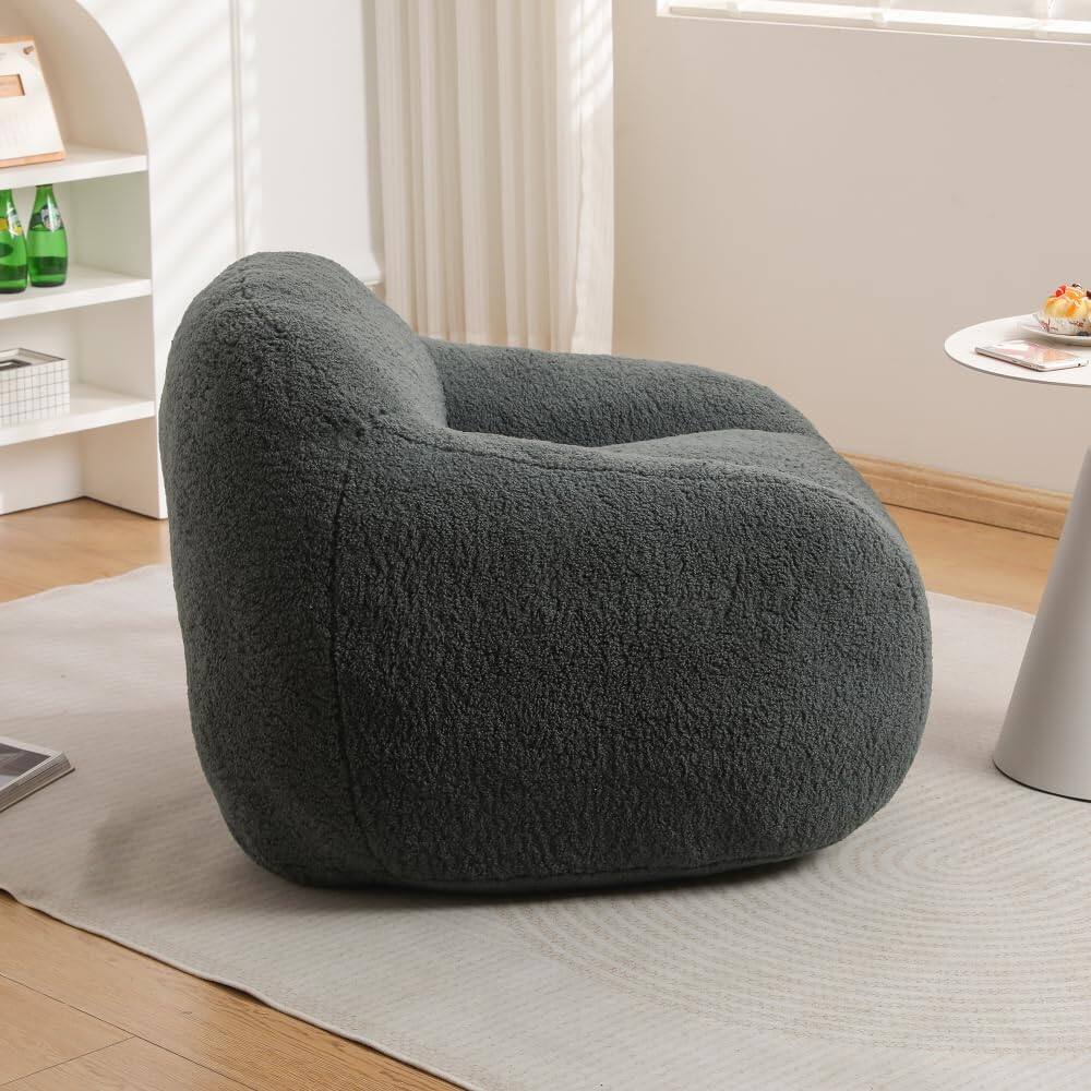 Alt View 3. Trinkets Crazed - Beanbag Chair Bean Bag Chairs for Adults Bean Bags Giant Bean Bag Sofa with Spacious Cushion - dark gray.