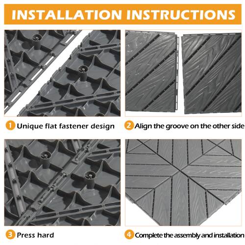 Winado 27PCS Plastic Interlocking Deck Tiles 11.8x11.8