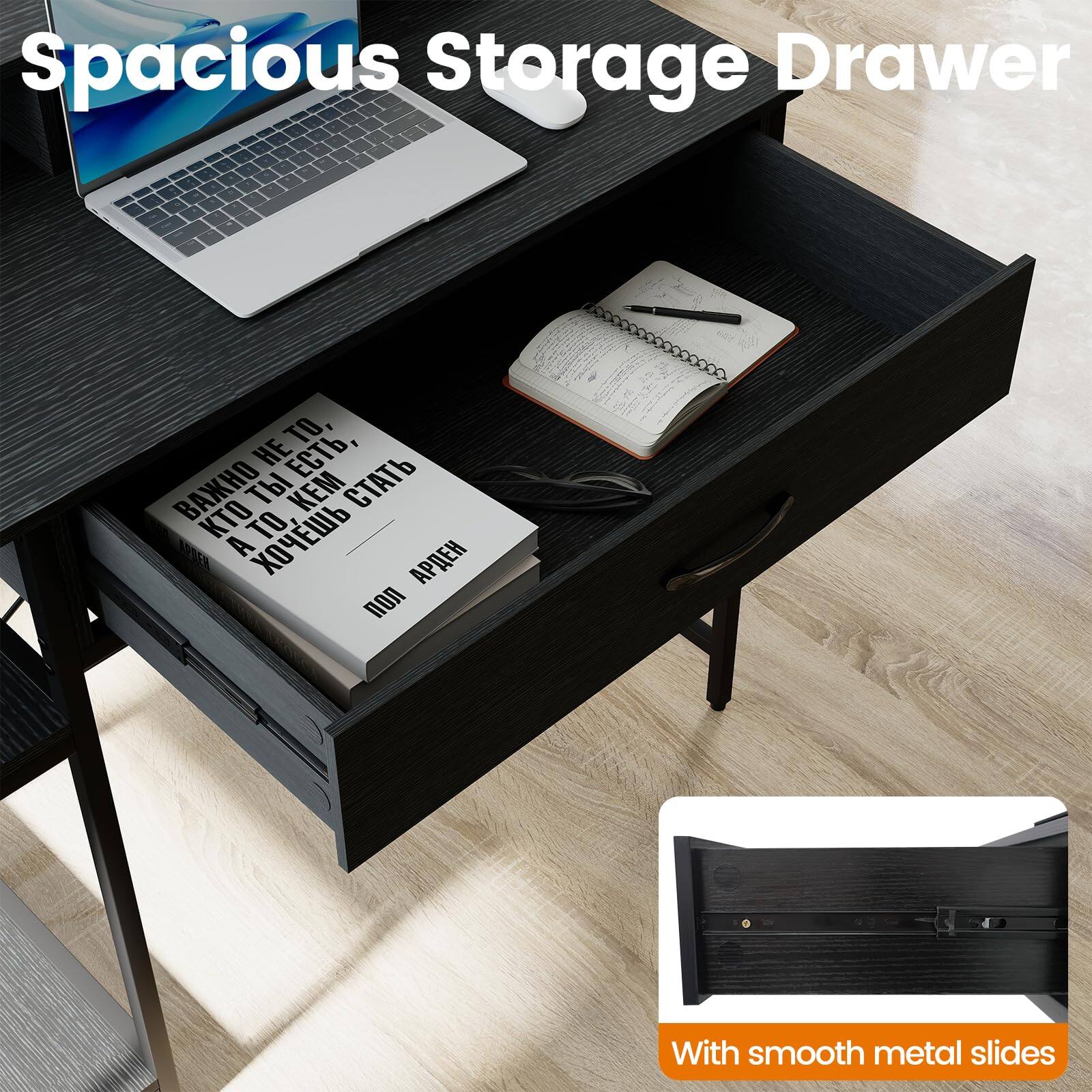 Spacious Storage Drawer

With smooth metal slides