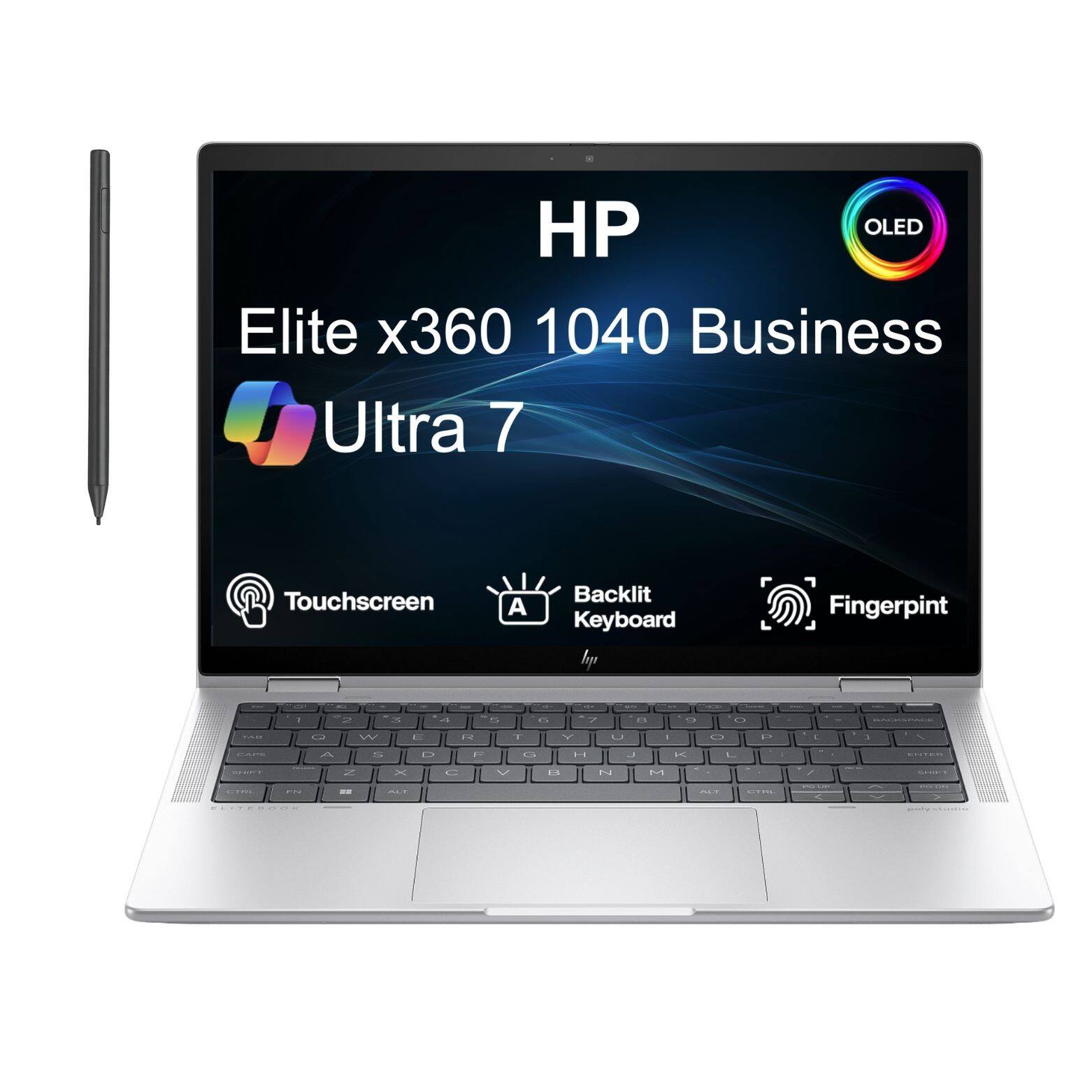 HP OLED Elite x360 1040 Business Ultra 7 Touchscreen Backlit Keyboard Fingerprint