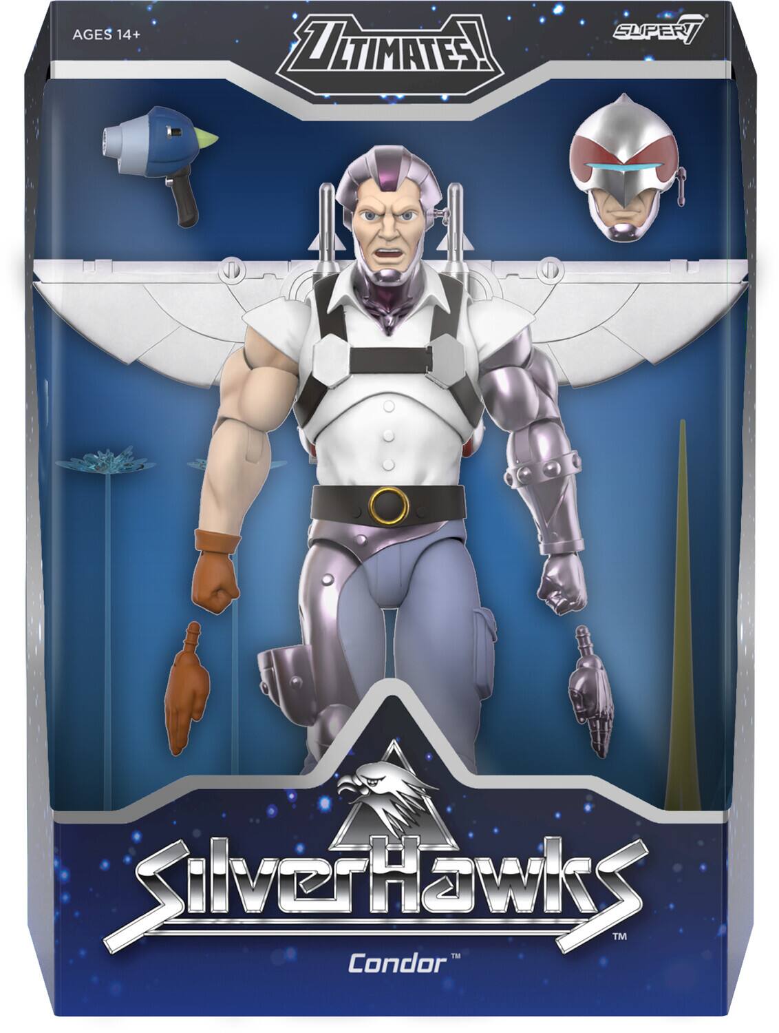 AGES 14+  
ULTIMATES!  
SUPER 7  
SilverHawks  
Condor™