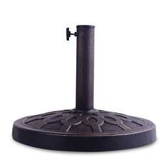 Front. Costway - 17.5'' Umbrella Base Stand Market Patio Standing Outdoor Living Heavy Duty (Round) - bronze.