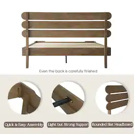 East West Furniture - Queen Wooden Platform Bed Frame - Barnwood