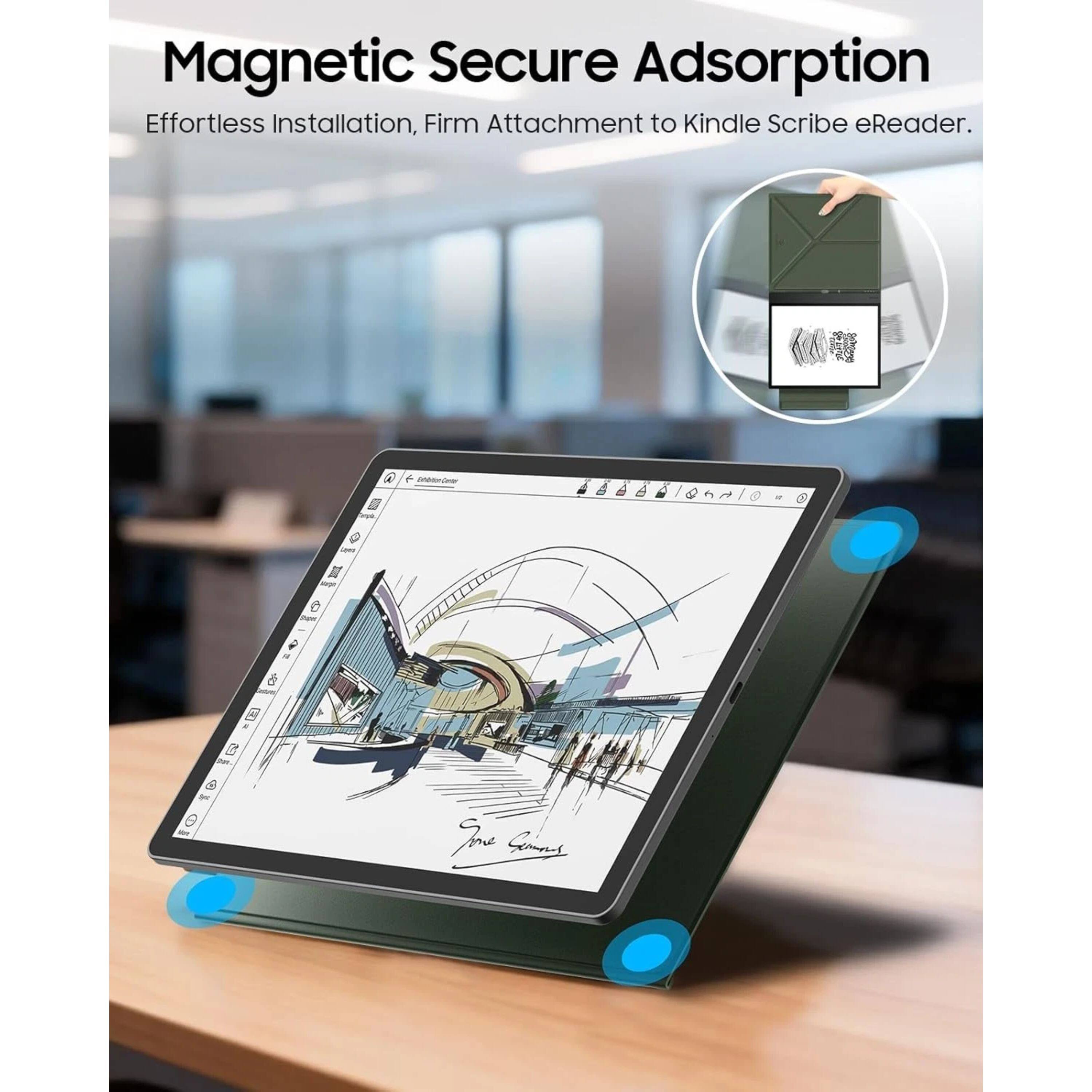 Magnetic Secure Adsorption  
Effortless Installation, Firm Attachment to Kindle Scribe eReader.