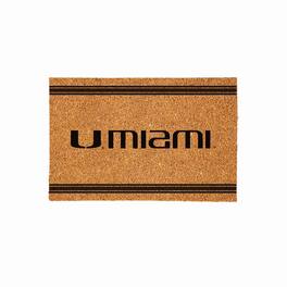 Evergreen Enterprises - Miami Hurricanes 24" x 36" Outdoor Monochrome Team Logo Coir Mat - Brown