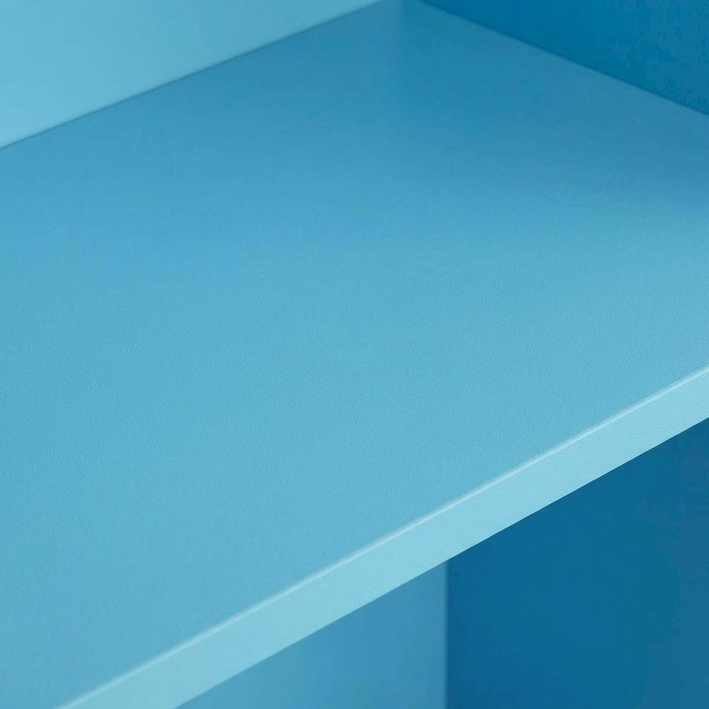 Alt View 1. FurniFact - Light Blue 3-Tier Bookcase with Wooden Shelves for Organized Storage - Light Blue.