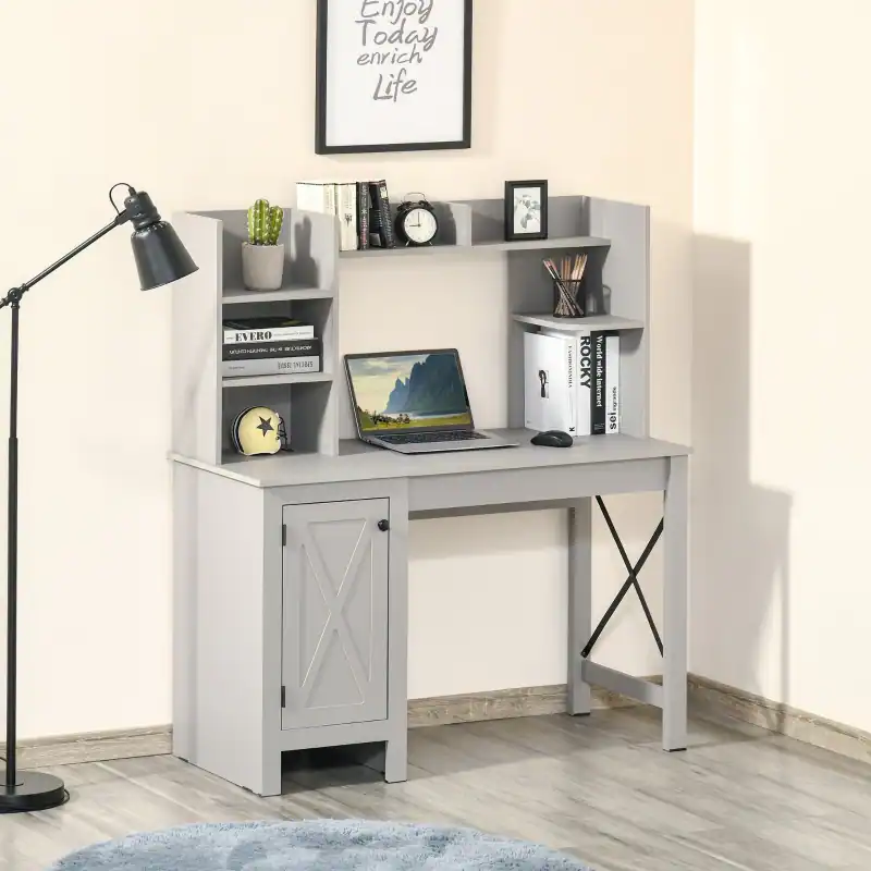 Anysun Computer Desk with Hutch & Storage Cabinet, Space Saving Home ...
