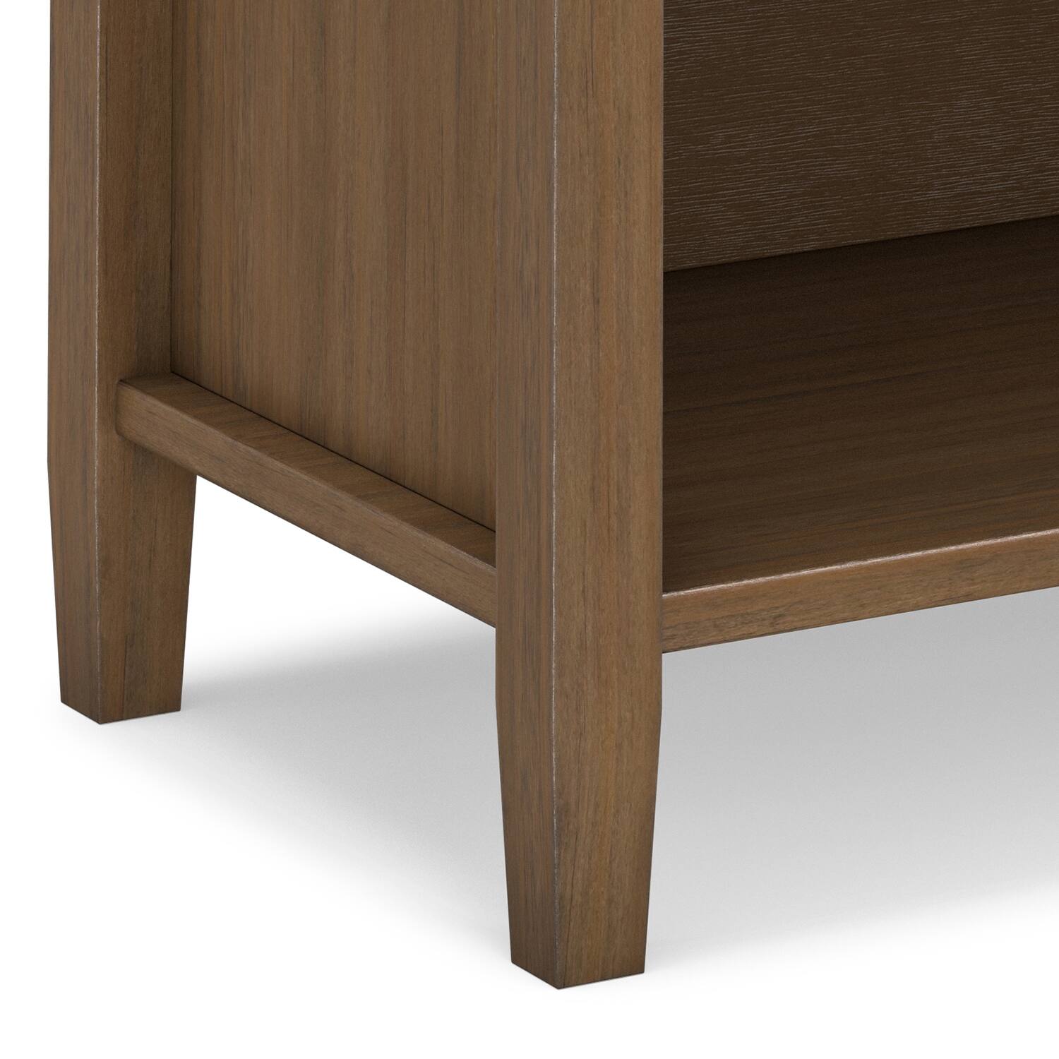 Alt View 5. Simpli Home - Warm Shaker Solid Wood 24 inch Wide Transitional Nightstand in Rustic Natural Aged Brown - Rustic Natural Aged Brown.