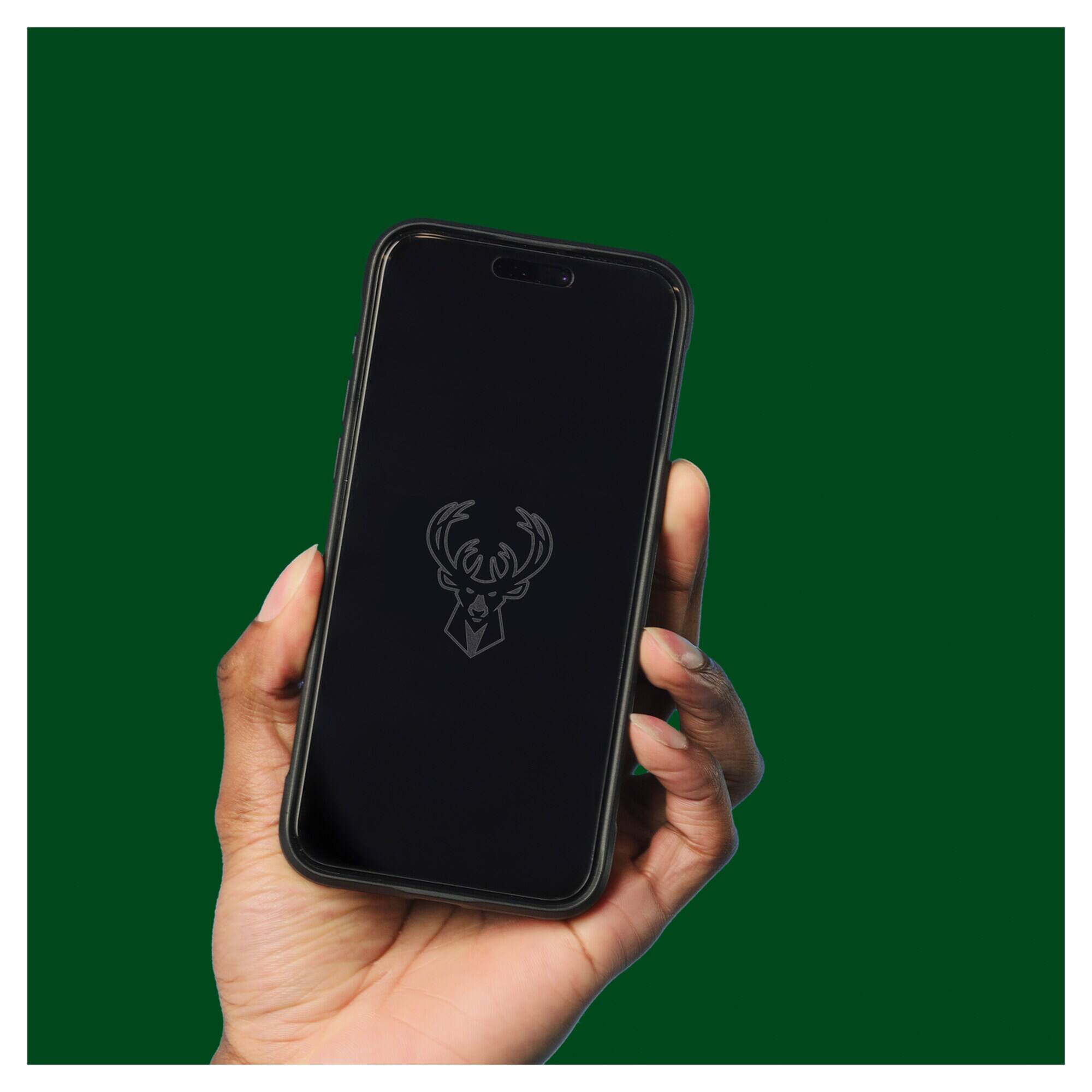 Alt View 3. Screen Skinz - Milwaukee Bucks iPhone Privacy Screen Protector - 17 Pro Max - Multicolor.