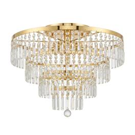 Elegant Lighting - Tranquil 10 light Flush Mount Clear Royal Cut Crystal - Gold